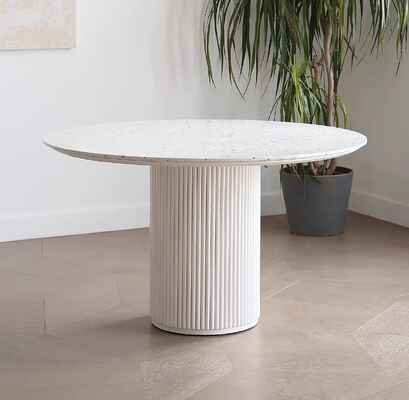 Nordic Homeเฟอร์นิเจอร์สีขาวโต๊ะรับประทานอาหารกลม 6 ที่นั่งไม้โมเดิร์นหรูหราโต๊ะรับประทานอาหารและเก้าอี้ชุดสำหรับห้องรับประทานอาหาร