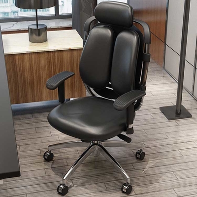 PU Leather Foam Commercial High Back Support เก้าอี้สำนักงาน 3d Rotating