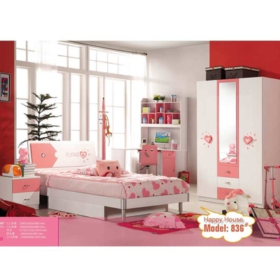 Cappellini ชุดห้องนอนเด็ก Pink Kids Bedroom Furniture 836