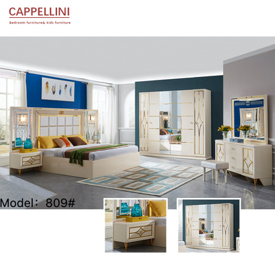 Home Hotel Cappellini ชุดห้องนอนแผงไม้สีขาว OEM ODM