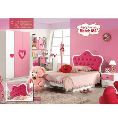 Cabrini Girls Bedroom Furniture พร้อมโต๊ะ Pink Princess Bed 1280 * 2050mm