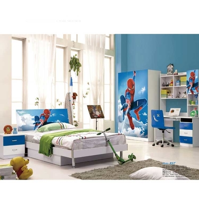 ชุดห้องนอนเด็ก Spiderman ไม้เนื้อแข็งสีน้ำเงิน 2m