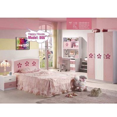 Cabrini Wood ชุดห้องนอนเด็ก Pink Disney Princess Kids Furniture