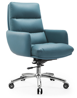 OEM PU Leather Swivel Office เก้าอี้ที่เหมาะกับการทำงานที่ทันสมัยพร้อมล้อเลื่อน 13.5KG