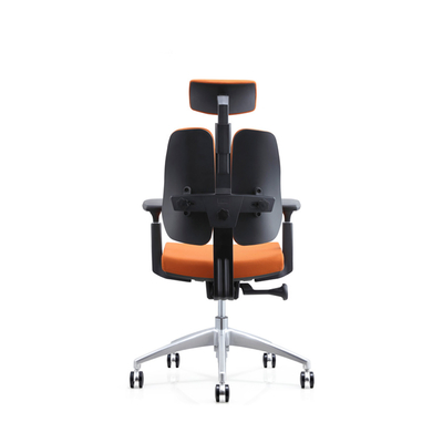 ที่วางเท้าอานหนังเก้าอี้ตามหลักสรีรศาสตร์หมุนฐานอลูมิเนียมอัลลอยด์ 3D Design Back
