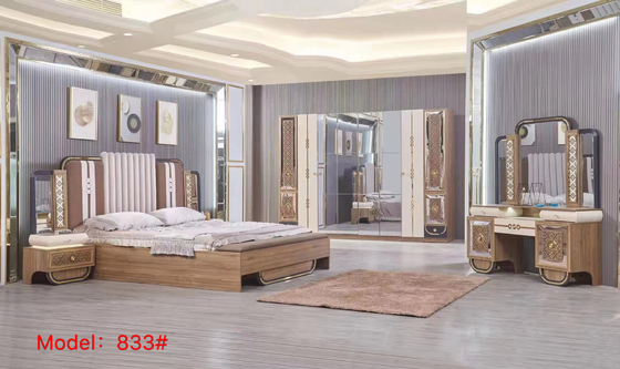 MDF หนัง PU หน้าแรกเฟอร์นิเจอร์ห้องนอน Ashley Little Decor สีชมพูครบชุดที่นอนสีขาว