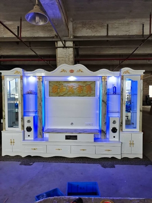 ตู้วางทีวีสไตล์ตู้ปลา ตู้ไม้ MDF ตู้วางทีวี Ashley Foot Armoire