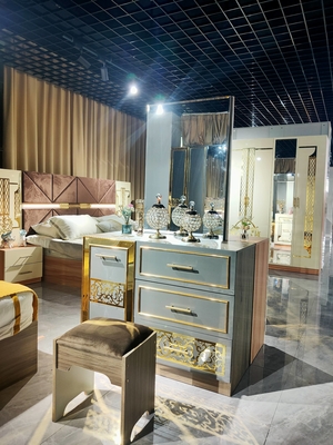 MDF Wood Hotel Furniture ชุดเตียงเดี่ยวคิงไซส์เฟอร์นิเจอร์ห้องนอนที่ทันสมัย