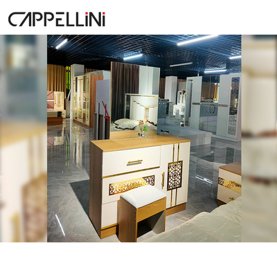 Luxury Modern King Size เตียงคู่ขนาดคิงไซส์ วัสดุไม้ MDF หนัง PU