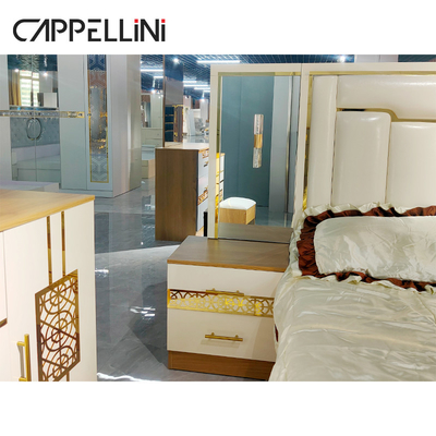 Luxury Modern King Size เตียงคู่ขนาดคิงไซส์ วัสดุไม้ MDF หนัง PU