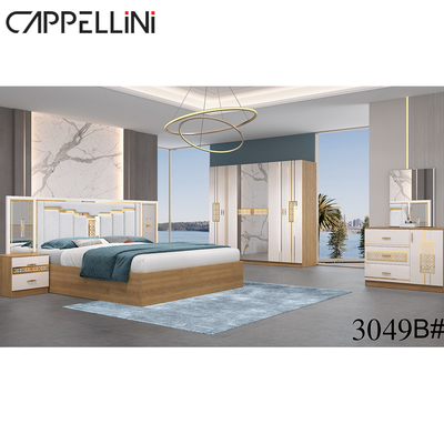 Luxury Modern King Size เตียงคู่ขนาดคิงไซส์ วัสดุไม้ MDF หนัง PU