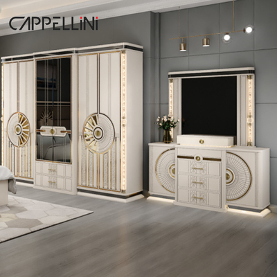 โมเดิร์น ลักชัวร์ไม้ King Size เตียงหนัง เซต Double Master Room Home Queen เตียงนอนไม้ Mdf เตียงนอน