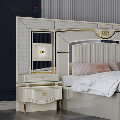 คุณภาพดี โมเดิร์น เตียงเตียงกษัตริย์หนังคู่ Mdf Frame Luxury Full Queen Size บ้านไม้ เตียงนอนครบครัน