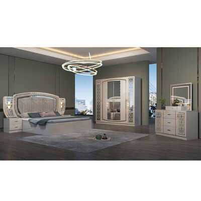 ราคาถูก ขายปลีก ครบ 5 ชิ้น เฟอร์นิเจอร์ห้องนอนโมเดิร์น เซ็ท บ้าน คอนโด ครบครัน กรอบไม้ เตียงขนาดใหญ่