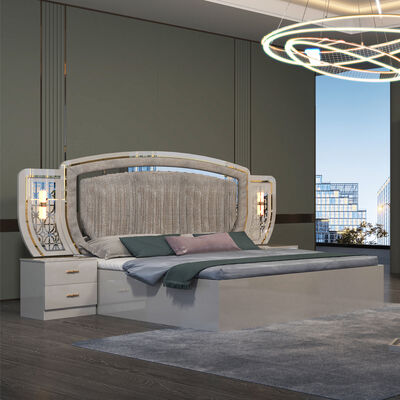 ราคาถูก ขายปลีก ครบ 5 ชิ้น เฟอร์นิเจอร์ห้องนอนโมเดิร์น เซ็ท บ้าน คอนโด ครบครัน กรอบไม้ เตียงขนาดใหญ่