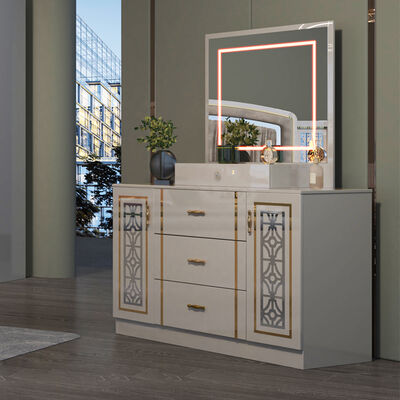 ราคาถูก ขายปลีก ครบ 5 ชิ้น เฟอร์นิเจอร์ห้องนอนโมเดิร์น เซ็ท บ้าน คอนโด ครบครัน กรอบไม้ เตียงขนาดใหญ่