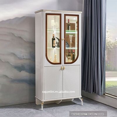 ชุดโต๊ะอาหารหรูหราสง่างามพร้อมเก้าอี้ 6 ที่นั่ง เฟอร์นิเจอร์บ้านเก็บของสีขาว ชุดห้องอาหารไม้ขนาดใหญ่ทันสมัยครบชุด