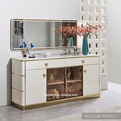 ตารางอาหารหรูหราสีขาวโมเดิร์น ชุด 6 ที่นั่ง ต้นไม้ เฟอร์นิเจอร์ห้องอาหาร ครบครันบ้าน ตารางอาหารกรอบไม้ ชุด 4 เก้าอี้