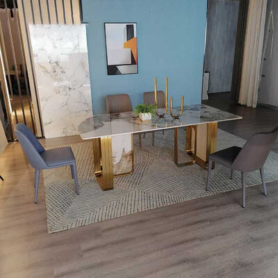 โต๊ะอาหารและเก้าอี้โลหะโมเดิร์นแบบอิตาลี เซตบ้าน เฟอร์นิเจอร์ ห้องอาหาร