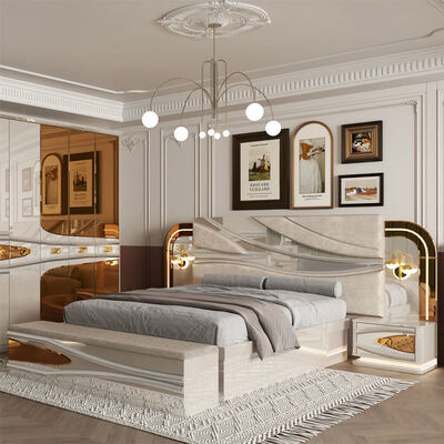 ขายปลีก รุ่นใหม่ ครบถ้วน ห้องนอนหรู ห้องนอนคู่ไม้ ห้องเตียงคู่ ตุรกี