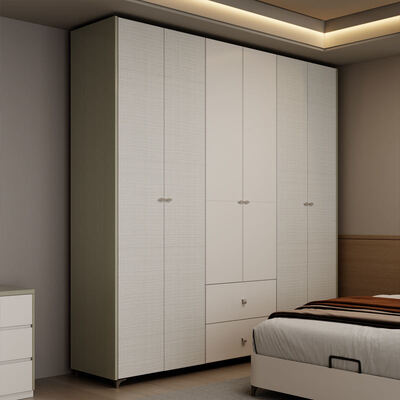 เซตห้องนอนไม้หรูหราโมเดิร์น เฟอร์นิเจอร์พร้อมที่เก็บของ หัวเตียงสว่างและการประกอบง่ายสําหรับบ้าน อพาร์ทเมนต์โรงแรม