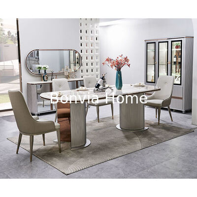 Complete Luxury Wooden Dining Room Sets 6 Seater Home Furniture Luxurious Large Wood Modern Marble Dining Table Set 4 Chairs