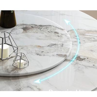 ชุดโต๊ะอาหารอิตาลีคุณภาพสูง โต๊ะหินชนวนยาวพร้อมขาเหล็ก 4 6 ที่นั่ง