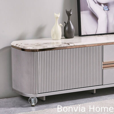 ตู้ทีวีไม้หรูหราดีไซน์ทันสมัย เฟอร์นิเจอร์บ้าน ลิ้นชักเก็บของ ท็อปหินอ่อน สเลท ขนาดใหญ่ ยาว ตู้ทีวีไม้สำหรับห้องนั่งเล่น