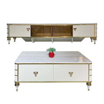 คุณภาพสูง ฐานทีวีไม้สีขาวสหรัฐ ใส่ของในบ้าน เฟอร์นิเจอร์โรงแรม โมเดิร์น MDF มหรูหรา ห้องนั่งเล่น ตู้ทีวี