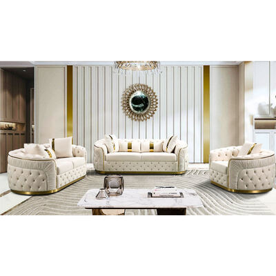 High End Custom Luxury Villa 3 2 1 Seater Sofa Set Furniture Living Room Modular Italian Modern Design Fabric Sectional Sofa