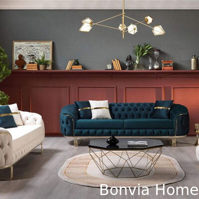 American Design Modular Leather Sofa Set Furniture 3 2 1 Seater Sectional Modern Luxury Velvet Fabric Chesterfield Sofa