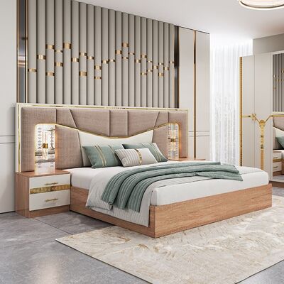 Meuble De Chambre เฟอร์นิเจอร์ห้องนอนโมเดิร์น เซ็ต king size เตียงกรอบไม้ บ้านหรูครบครัน เฟอร์นิเจอร์ตุรกี