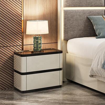 Chambre a Coucher ชุดห้องนอนหรูหราที่สมบูรณ์แบบหัวเตียงพร้อมไฟเตียงขนาดคิงไซส์โครงไม้คู่ชุดเฟอร์นิเจอร์ห้องนอนที่ทันสมัย