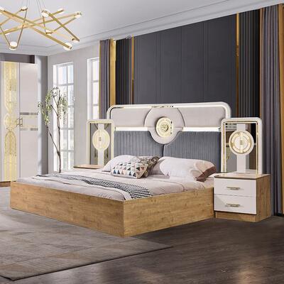 Chambre a Coucher ครบครัน ชุด ห้องนอนตุรกี ราคาถูก Wholesale Master Room king Size เตียงไม้ ชุดเฟอร์นิเจอร์ห้องนอนทันสมัย ยังไม่มีรีวิว