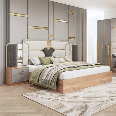 Chambre a Coucher ตุรกีชุดห้องนอนขนาดคิงไซส์ห้องนอนคู่กรอบไม้ราคาถูกหรูหราโมเดิร์นห้องนอนเฟอร์นิเจอร์ชุด