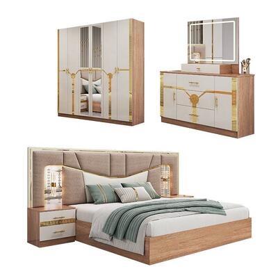Meuble De Chambre เฟอร์นิเจอร์ห้องนอนโมเดิร์น เซ็ต king size เตียงกรอบไม้ บ้านหรูครบครัน เฟอร์นิเจอร์ตุรกี