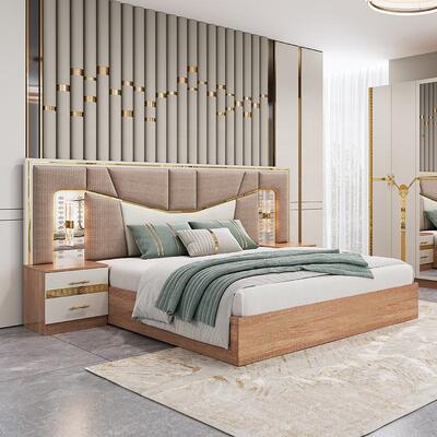 Meuble De Chambre เฟอร์นิเจอร์ห้องนอนโมเดิร์น เซ็ต king size เตียงกรอบไม้ บ้านหรูครบครัน เฟอร์นิเจอร์ตุรกี