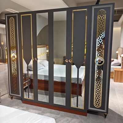 โฟชาน Wholesale Luxury Complete Bedroom Sets 5 ชิ้น ขนาด king Bed Suite กรอบไม้ Turkish Modern Bedroom Furniture Set