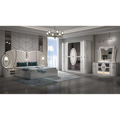 ราคาปลีก เฟอร์นิเจอร์ห้องนอนโมเดิร์นหรูหรา เซ็ต king Size Bed Frame Master Room เซตห้องนอนเทิร์กครบครัน พร้อมไฟ LED