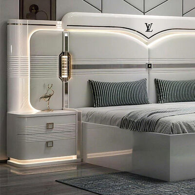 เซนส์ De Chambre โซฟาไซส์กิง เซตห้องนอนหรู หลังบ้าน ห้องนอนคู่ ห้องนอนไม้ ตุรกี เฟอร์นิเจอร์ห้องนอนโมเดิร์น