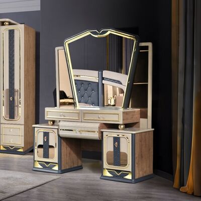 Chambre a Coucher Complete De Luxe Bedroom Sets King Size เตียงนอน ห้องพัก ห้องเตียงสองชั้น โครงสร้างไม้แบบทันสมัย เตียงนอนหรูหรา
