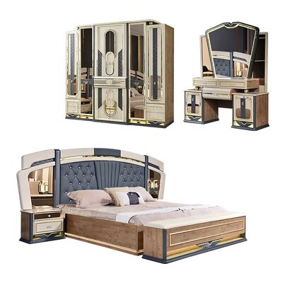 Chambre a Coucher Complete De Luxe Bedroom Sets King Size เตียงนอน ห้องพัก ห้องเตียงสองชั้น โครงสร้างไม้แบบทันสมัย เตียงนอนหรูหรา