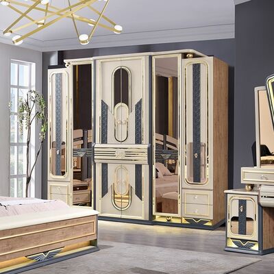 Chambre a Coucher Complete De Luxe Bedroom Sets King Size เตียงนอน ห้องพัก ห้องเตียงสองชั้น โครงสร้างไม้แบบทันสมัย เตียงนอนหรูหรา
