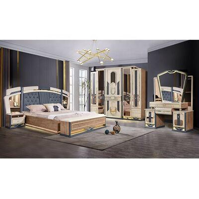 Chambre a Coucher Complete De Luxe Bedroom Sets King Size เตียงนอน ห้องพัก ห้องเตียงสองชั้น โครงสร้างไม้แบบทันสมัย เตียงนอนหรูหรา