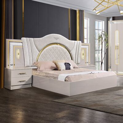 Chambre a Coucher ครบครัน ไฟฟ้าสองที่ ห้องนอน เซ็ต king size ห้องนอน Suite กรอบไม้ โมเดิร์น เฟอร์นิเจอร์ห้องนอนหรู