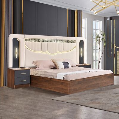 2026 สไตล์ตุรกี ห้องนอนหรูหรา เซ็ต king Size Bed Suite ห้องพักหลัก กรอบไม้ ราคาถูก ขายปลีก เซ็ตเฟอร์นิเจอร์ห้องนอนที่ทันสมัย