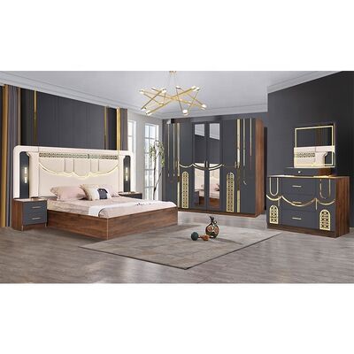 2026 สไตล์ตุรกี ห้องนอนหรูหรา เซ็ต king Size Bed Suite ห้องพักหลัก กรอบไม้ ราคาถูก ขายปลีก เซ็ตเฟอร์นิเจอร์ห้องนอนที่ทันสมัย