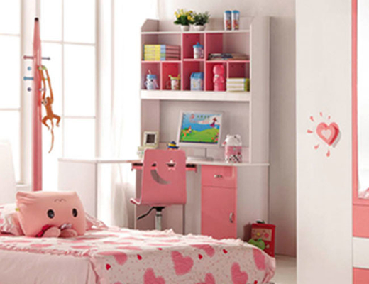 Cappellini ชุดห้องนอนเด็ก Pink Kids Bedroom Furniture 836