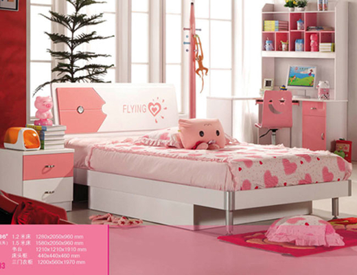 Cappellini ชุดห้องนอนเด็ก Pink Kids Bedroom Furniture 836