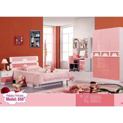 เตียงไม้เนื้อแข็ง MDF PU พร้อมลิ้นชัก 1280 * 2050 * 960mm Kids Home Furniture